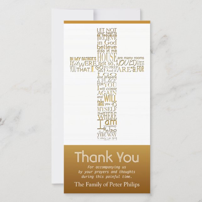 Christian Cross John 14 Sympathy Thank You 2 (Front)