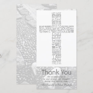 Christian Cross John 14 Sympathy Thank You 3 Card