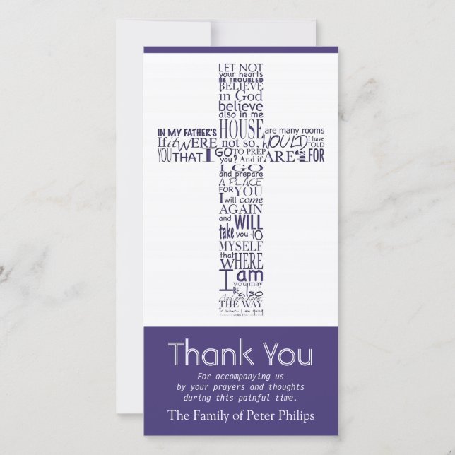 Christian Cross John 14 Sympathy Thank You 4 (Front)