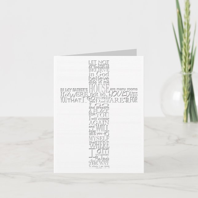 Christian Cross John 14 Sympathy Thank You note Card (Front)