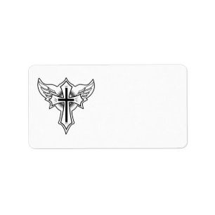 Christian cross label