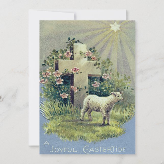 Christian Cross Lamb Star Invitation (Front)