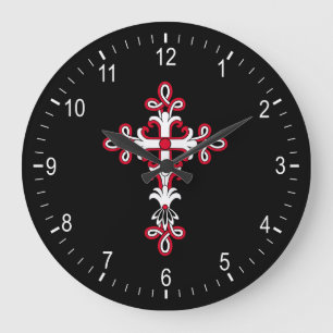 Christian cross large clock