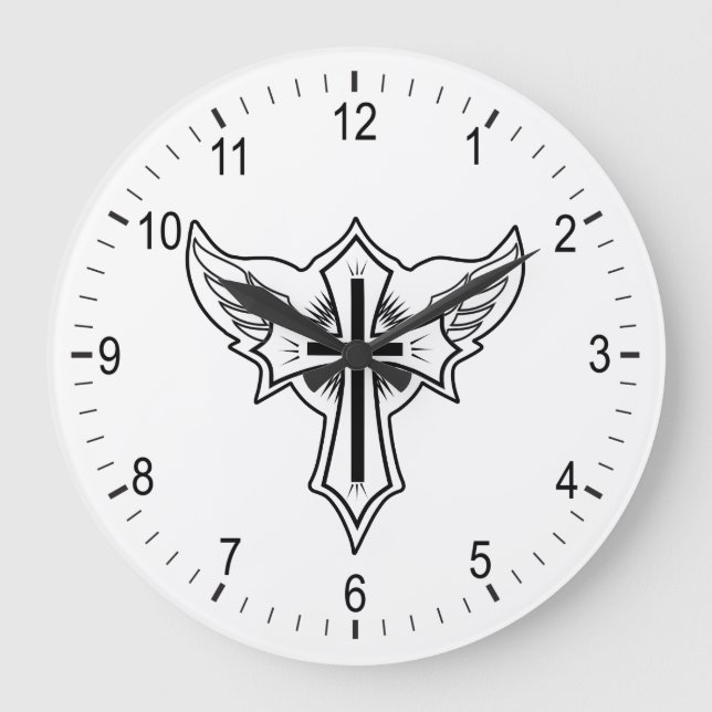 Christian cross large clock (Front)