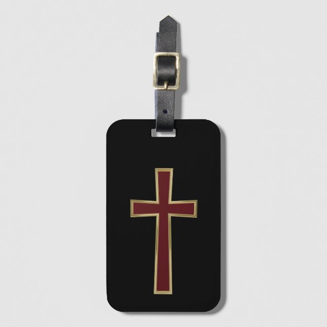 Christian cross luggage tag (Front Vertical)