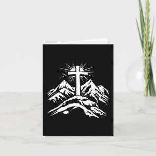 Christian Cross Mountains Religious  Card