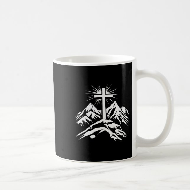 Christian Cross Mountains Religious  Coffee Mug (Right)