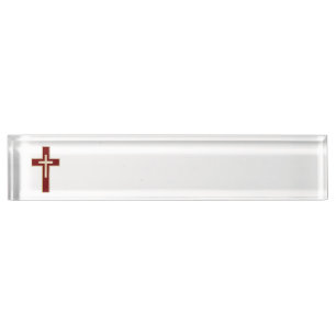 Christian cross nameplate