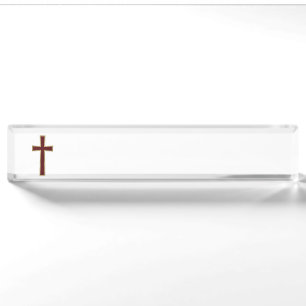 Christian cross nameplate
