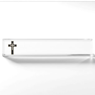 Christian cross nameplate