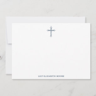Christian Cross Notecards with Optional Name
