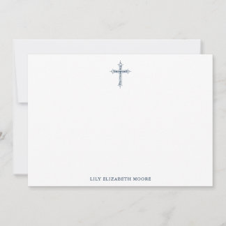 Christian Cross Notecards with Optional Name