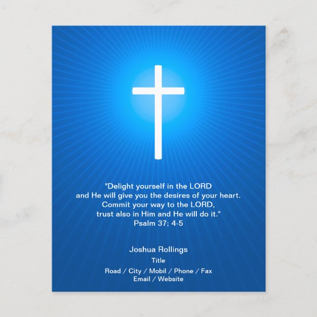 Christian Cross on dark blue background Flyer (Front)
