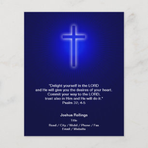 Christian Cross on navy blue background Flyer
