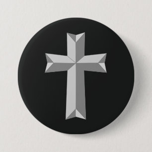 Christian cross origami 3 inch round button