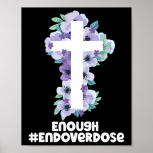 Christian Cross Overdose Purple Ribbon Overdose Aw Poster
