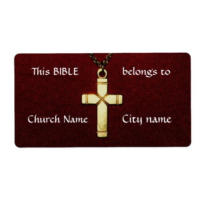Christian Cross Ownership Labels (Front)