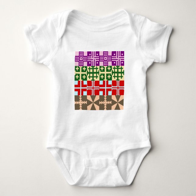 Christian Cross Pattern 1 Baby Bodysuit (Front)