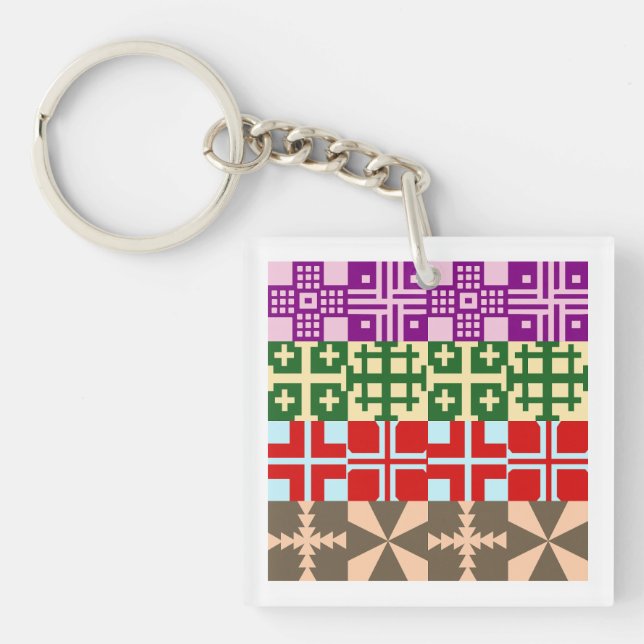Christian Cross Pattern 1 Keychain (Front)