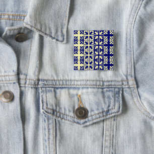 Christian Cross Pattern 2 Inch Square Button