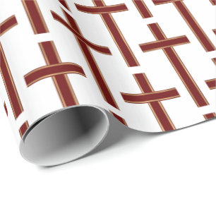 Christian cross pattern wrapping paper