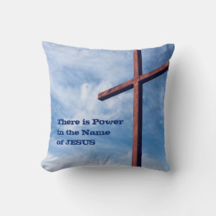 Christian CROSS Power Name Jesus EASTER Throw Pillow