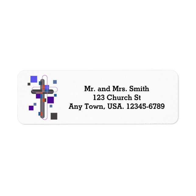 Christian Cross Return Address Label (Front)