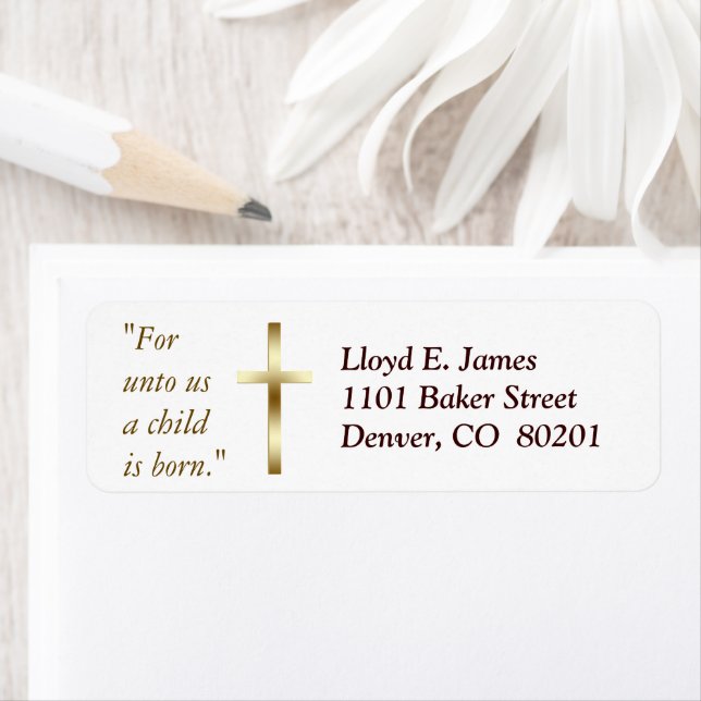 Christian Cross Return Address Label (Insitu)