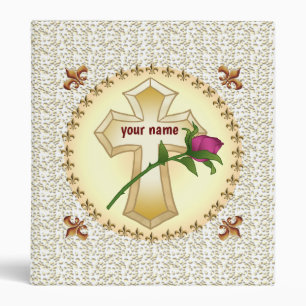 Christian Cross Rose binder
