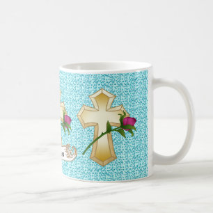 Christian Cross Rose Coffee Mug
