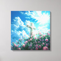 Christian Cross & Roses On The Hill Holy Spirit