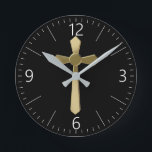 Christian cross round clock<br><div class="desc">Christian cross</div>