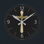 Christian cross round clock<br><div class="desc">Christian cross</div>