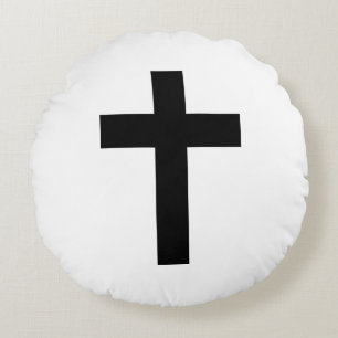 Christian Cross Round Pillow