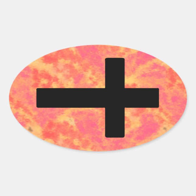Christian Cross Stickers Sunrise Colour Background (Front)