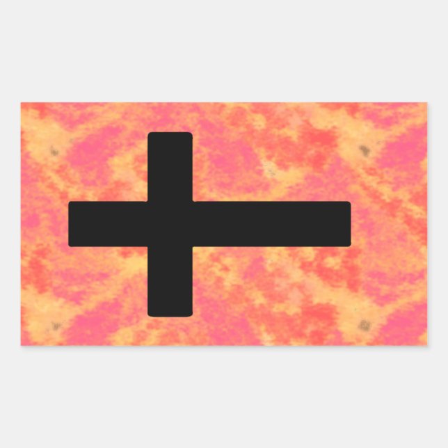 Christian Cross Stickers Sunrise Colour Background (Front)