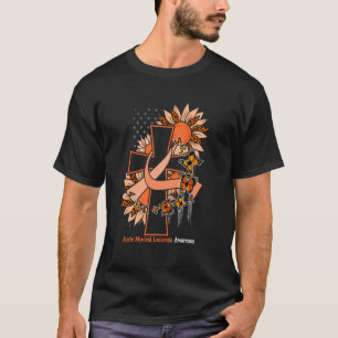 Christian Cross Sunflower Acute Myeloid Leukaemia  T-Shirt