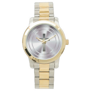 Christian Cross Symbol   silver chrome Watch