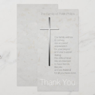 Christian Cross Sympathy Thank You matching Stamp Card