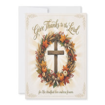 Christian Cross Thanksgiving Card