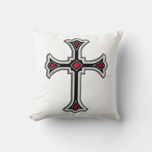 Christian cross throw pillow