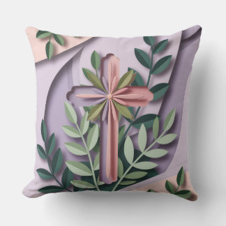 Christian Cross Throw Pillow  Ai design 