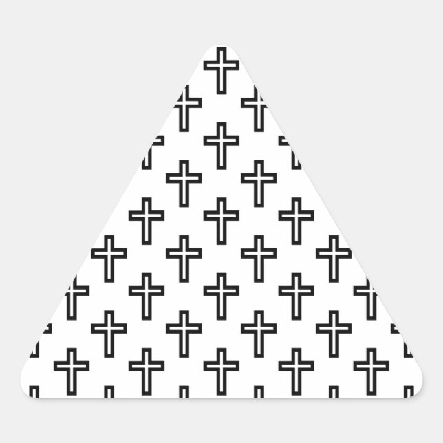 Christian Cross Triangle Sticker (Front)