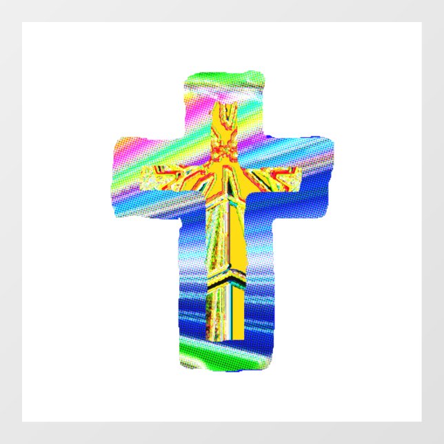 Christian Cross Window Cling (Sheet)