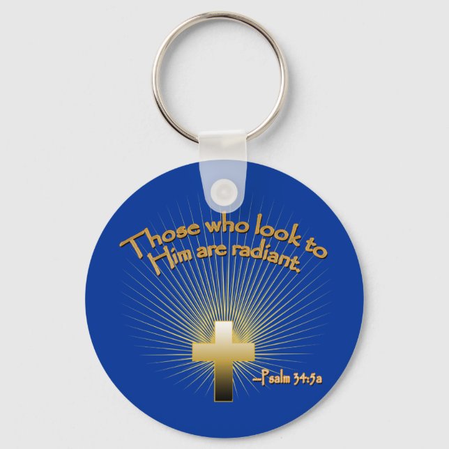 Christian Cross with Bible Quote Tshirts Keychain (Front)
