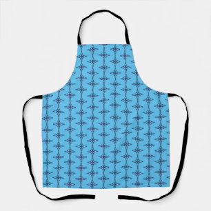 Christian Cross with Blue Ornament Apron