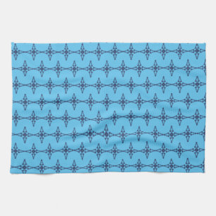 Christian Cross with Blue Ornament Kitchen Towel