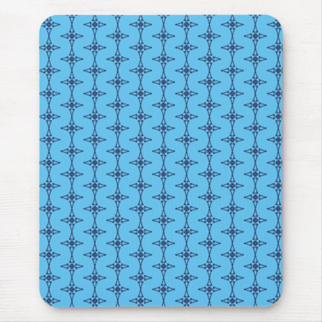 Christian Cross with Blue Ornament Mouse Pad (Front)
