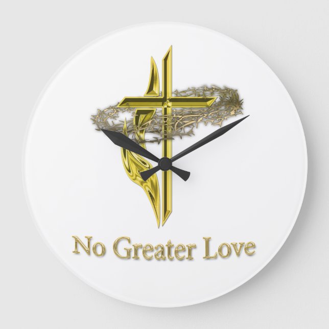 Christian crosses large clock (Front)