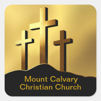 Christian Crosses on Calvary Square Sticker